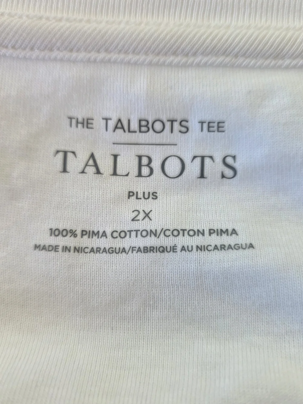 NWT Talbots The Talbots Tee Short Sleeve White V-Neck Tee Size 2X